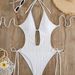 Women's Clothing Swimsuit One Piece Hollow Strap Backless Swimsuit Solid Color Bikini Spot_ecoleips.com