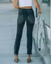 Women’s Clothing autumn and winter new style street trendy ordinary washed black frayed hem jeans for women_ecoleips.com