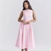 2025 Spring/Summer European And American Foreign Trade Women's New Round Neck Backless Solid Color High Fashion_ecoleips.com