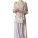 Women's Spring Floral Print Dress Gentle Tie Waist European American Style Long Sleeve Loose Fit_ecoleips.com