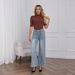 High Waist Straight Leg Jeans For Women - Vintage Distressed Denim Pants With Relaxed Fit & Retro Styling_ecoleips.com