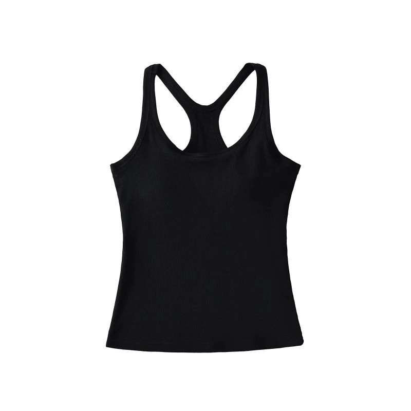 Women's Clothing Cup Integrated With Chest Pad Sports I Shaped Vest Hot Girl Sports Fitness Large Elastic Suspender Top_ecoleips.com