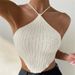 Women's Clothing Lace Up Halter Neck Knitted Vest Design Sweater Wrap Chest Top_ecoleips.com