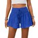 Y2K Drawstring Shorts Skirt For Women, Fashion Summer Casual High-Waisted Elastic Waistband Shorts With Pockets, Streetwear Aesthetic Skort_ecoleips.com