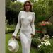 Women's Chic Hollow Out Ribbed Round Neck Long Sleeve Knit Side Slit Bodycon Midi Dress – Fall Elegant Gown 2026_ecoleips.com