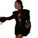 Elegant Hollow-Out Long Sleeve Blazer For Women - Slim Fit Office Wear, Spring Fashion, Black (S-2xl)_ecoleips.com