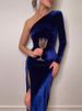 Women Elegant Long Sleeve Party Evening Velvet Bodycon Split Pencil Midi Dress 2024 Spring Autumn Clothes_ecoleips.com