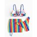 Women's Clothing Women's Sexy Striped Beach Bikini Bikini Three Piece Women's Swimsuit_ecoleips.com