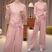 5235 Cotton And Set For Women Two-Piece Fashionable Casual Sports Linen Wide-Leg Pants_ecoleips.com