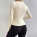 Cross-Border 2024 European And American Solid Color Slim Fit Base Shirt Versatile Pleated Design Long Sleeve T-Shirt_ecoleips.com