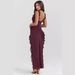 Women’s Clothing Summer New French Sling Wood Ear Edge Design Hot Girl Slit Long Skirt Dress Female_ecoleips.com