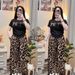 Women's Clothing Fashionable Two Piece Set For Women Leopard Print Wide Leg Pants Casual Plus Size Summer Outfit Short Sleeved Top_ecoleips.com