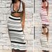 Women's Clothing Fashion New Women's Striped Texture Holiday Leisure Sexy Beach Bikini Long Skirt Suit_ecoleips.com