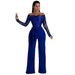 Women's Clothing Women's Casual Women's Water Soluble Lace One Shoulder Wide Leg Jumpsuit 7 Colors_ecoleips.com