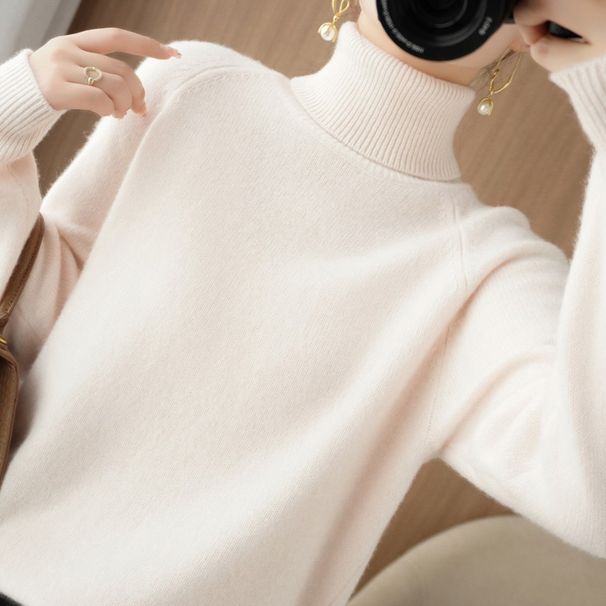 Aria Basics Aria Basics Women's Layer Turtleneck Autumn And Winter High Collar Raglan Thick Knit Sweater, Women's Base Top_ecoleips.com