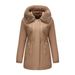 girl Seasonal Lis Japanese And Korean Expor Parka Mid-Lengh Two-Way Hooded Fur Collar Slim Fi Winer Women's Coon_ecoleips.com