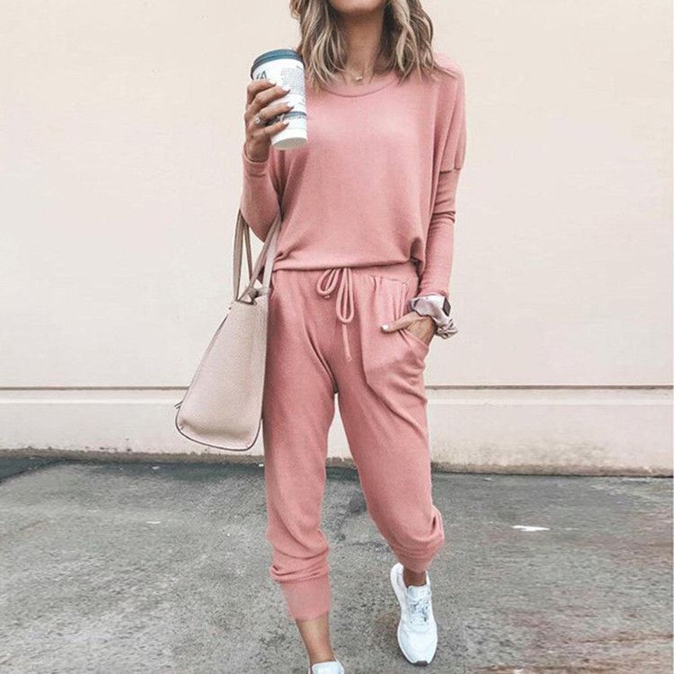 Om9126 Women's Casual Long-Sleeved Solid Color Winter & Autumn Outfit_ecoleips.com