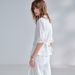 Women's Pure Linen Short Sleeved Collared Shirt Spring Summer Linen Top Office Appropriate Fitted Waist Commuting Style_ecoleips.com