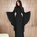 Modest Evening Dress Women's Loose Flared Sleeve Long Dress European American Style_ecoleips.com