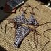 Women's Leopard Print Bikini Set - Sexy Tie-Side Swimwear With Removable Padding - Red/Dark Brown_ecoleips.com