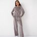 Silver Fox Fleece Zip-Up Hoodie & Drawstring Jogger Set – Minimalist Streetwear (Breathable Polyester, Oversized Fit, Monochrome Aesthetic)_ecoleips.com