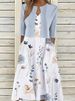 plus Size Women's Two Piece Dress Set Floral Print Long 2024 Cross Border Commuter Use_ecoleips.com
