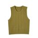 Korean-style Fashion Simple Cable-knit Vest For Autumn And Winter, Loose-fitting Solid Color Layered Outerwear, Women's_ecoleips.com