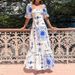 Women's Off-The-Shoulder Puff Sleeve Dress American Fashion Full Skirt Printed Spring New Arrivals Clothing_ecoleips.com