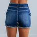 K Women's Fashion New High Waisted Elastic Tassel Denim Shorts_ecoleips.com