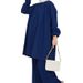 Source Factory Cross-Border Women's Clothing Middle East Muslim Spring And Autumn Solid Color Casual Loose Round Neck_ecoleips.com