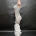 Women's Clothing Performance Costume Sleeveless Feather Full Diamond Slim Dress Singer Celebrity Party Banquet Party Dress_ecoleips.com