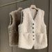 Aria Basics Lamb Wool Vest For Women, Sheepskin Integrated, 2025 Autumn Winter New Fashionable Outerwear, Versatile Thickened Vest,_ecoleips.com