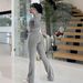 Women's Clothing Stretchy Hooded Zip-Up Jogger Set - High Waist Lounge Pants & Cropped Top - Soft Polyester Spandex Blend - Streetwear Casual Outfit_ecoleips.com