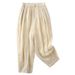 Suitable For All Seasons 2024 Cotton Lantern Women's Artistic Temperament Linen Slimming Loose Plus Size Casual Pants_ecoleips.com