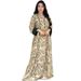 Verve AB373 Muslim Arab Dubai Women's Fashion Printed Long Robe Dress_ecoleips.com