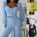 Women's clothing casual palace style lantern sleeve tops bell-bottom pants suit_ecoleips.com