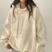 Women's Oversized Embroidered Hoodie, Casual Loose Fit Pullover Sweatshirt_ecoleips.com