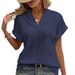 Summer Casual Lacy V-Neck Loose Short-Sleeve Shirt For Women-Versatile And Stylish_ecoleips.com