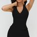 Women's Cross-Over V-Neck Halter Neck Yoga Vest Tight Fitting Brushed Back Sports Top For Outdoor Running Fitness_ecoleips.com