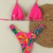 Women's Clothing Floral Print Bikini Set Double Fabric Tie-Up Swimsuit Sexy Vacation Swimwear Polyester_ecoleips.com
