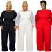 Plus Size Sequin Sleeve Round Neck Jumpsuit For Women Winter Fashionable Design_ecoleips.com