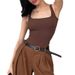 Women's Stretchy Ribbed Tank Top - Versatile Slim-Fit Cami For Layering Or Standalone Wear Soft, Stretchy & Breathable Fabric_ecoleips.com