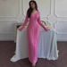 Women's Sexy Solid Color Long Sleeved Dress Elegant Cotton Polyester Blend European American Style For Autumn_ecoleips.com
