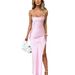 Women's Clothing Fashion High End Satin Sleeveless Suspender Dress New Sexy Backless Strap Waist Long Dress_ecoleips.com