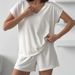 White Milk Silk Comfortable Breathable Short Sleeve Shorts Pajama Set European And American Summer New Home Wear_ecoleips.com