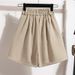 Women's Clothing Large Size Fat Mm Suit Shorts Women Spring And Summer New High Waist A Line Casual Bottoming Outer Wear Wide Leg Hot Pants_ecoleips.com