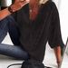 Spring New Women's Lace Hollow Out Patchwork U Neck Three Quarter Sleeve T Shirt Top_ecoleips.com