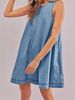 K Cowboy Dress Women's New Casual Sleeveless Backless Short Skirt_ecoleips.com