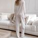 European And American Cross-Border Autumn New Knitted Printed Long-Sleeve Long-Pants Pajama Set Loose Comfortable_ecoleips.com