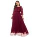 Plus Size Women's New Lace Evening Dress_ecoleips.com